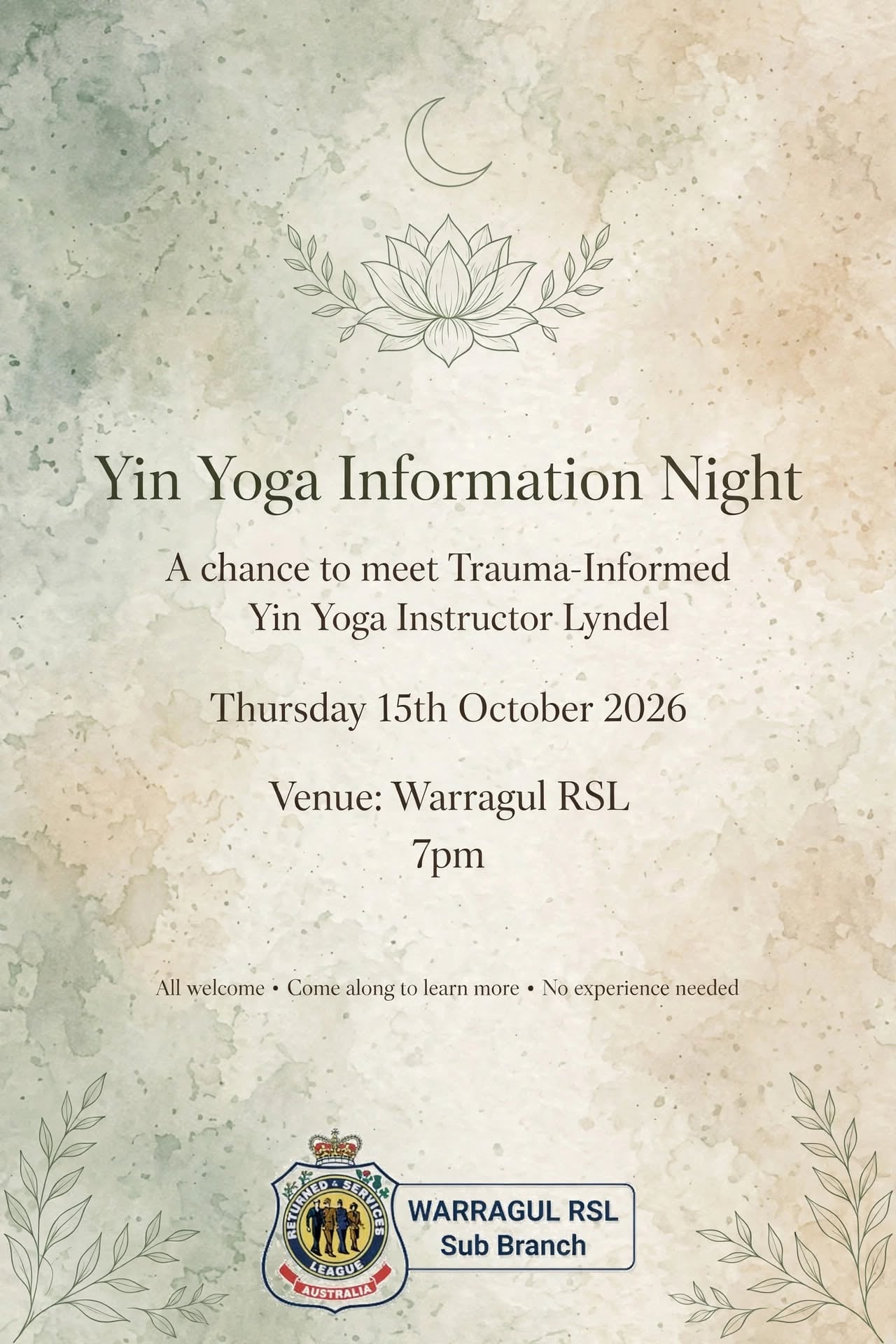 Yin Yoga Information Night